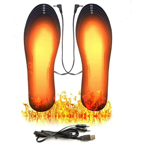 1 Set Electric Heating Insoles USB Charging Soft Safe Useful for Daily Life